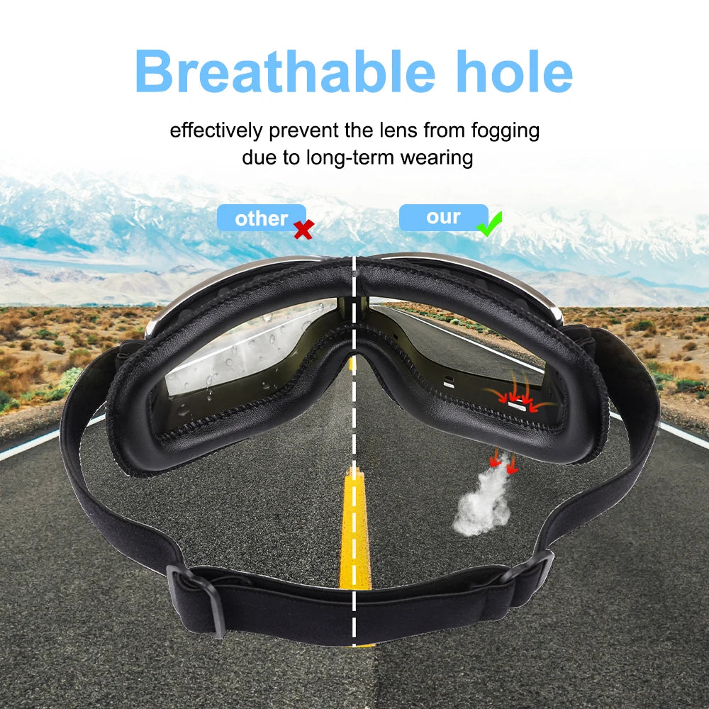 Retro Helmet Goggles For Motorcycle Universal Motocross Glasses With Breathable Hole Sunglasses Accessories Motorcycle Glasses - Maliame Store