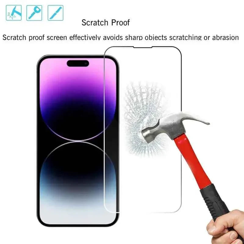 Tempered Glass for iPhone 14 Pro 15 16 17 13 12 11 pro max screen protector for iphone 15 pro mica for iphone 13 14 pro glass - Maliame Store