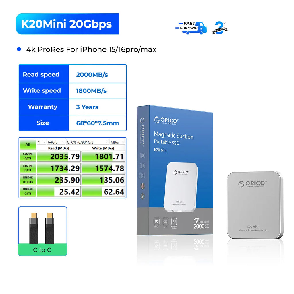 ORICO K20Mini Magnetic External SSD