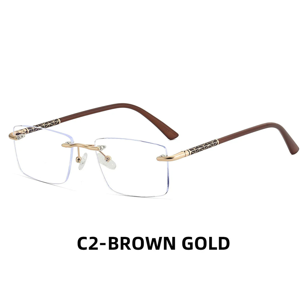 JMISUS Progressive Eyeglasses for Men Women Rimless Rectangle Optical Glasses Multifocal Lenses for Reading and Computer Use - Maliame Store