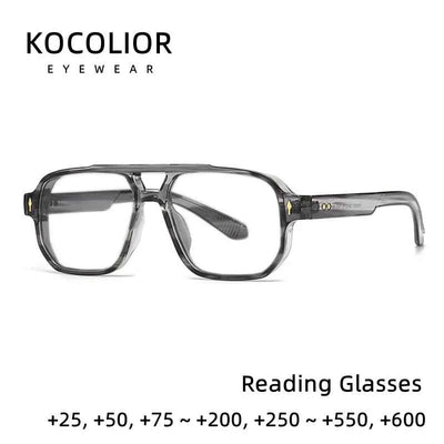 New Double Beam Trendy Retro Reading Glasses Trendy Retro Reading Glasses for Men and Women for Men and Women Anti Blue Light High Quality TR90 Presbyopic Glasses