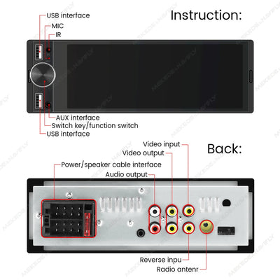 1DIN Universal MP5 Car Radio