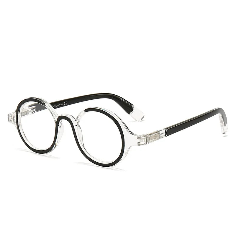 Reading Glasses Men 0 To +4.0 Glasses Spring Leg Prescription Glasses Round Frame Presbyopia Glasses Women Eyeglasses - Maliame Store