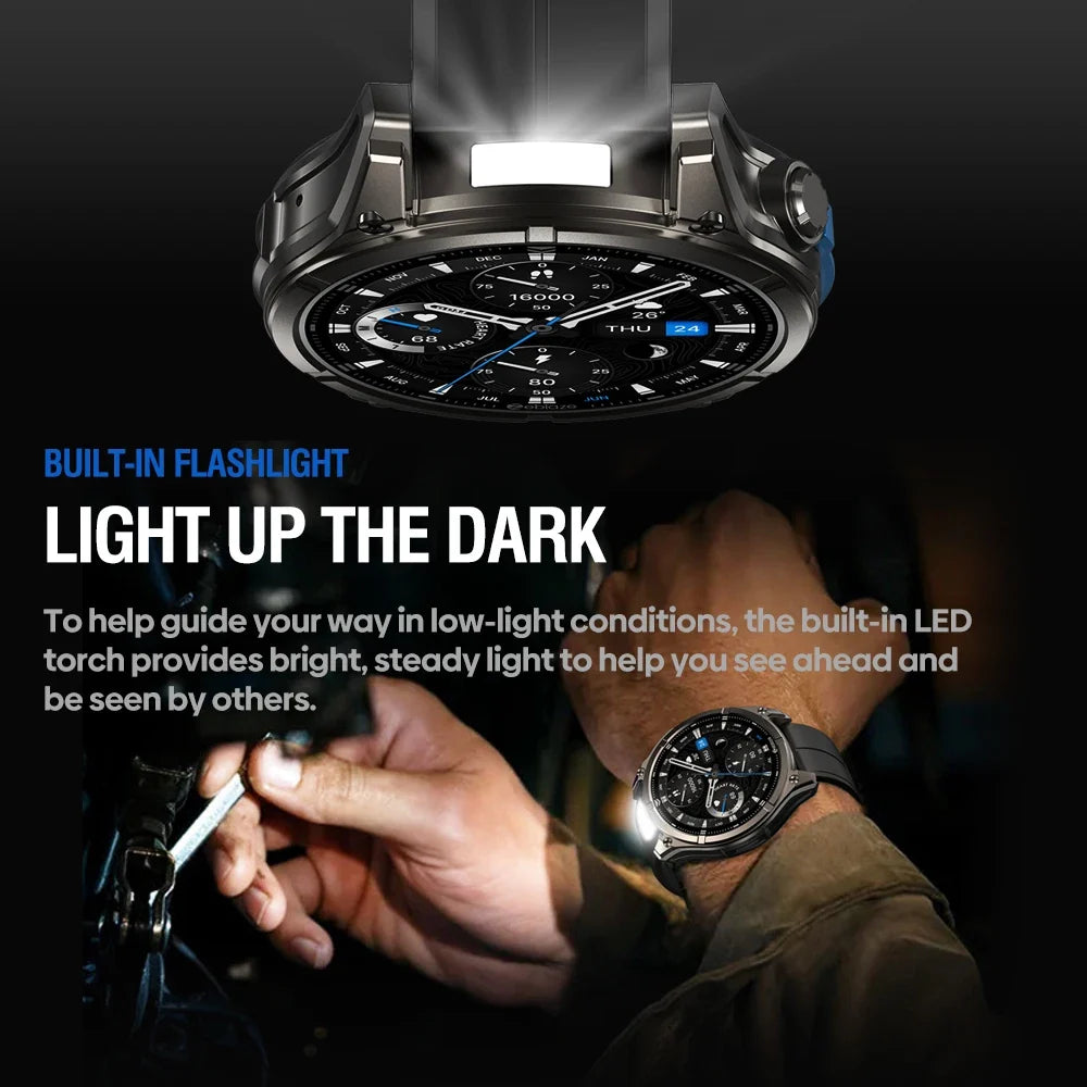 Zeblaze Vibe 8 Smart Watch 1.43" AMOLED Sapphire Screen 5ATM IP69K Waterproof Built-in Flashlight Bluetooth Calling Smartwatch - Maliame Store