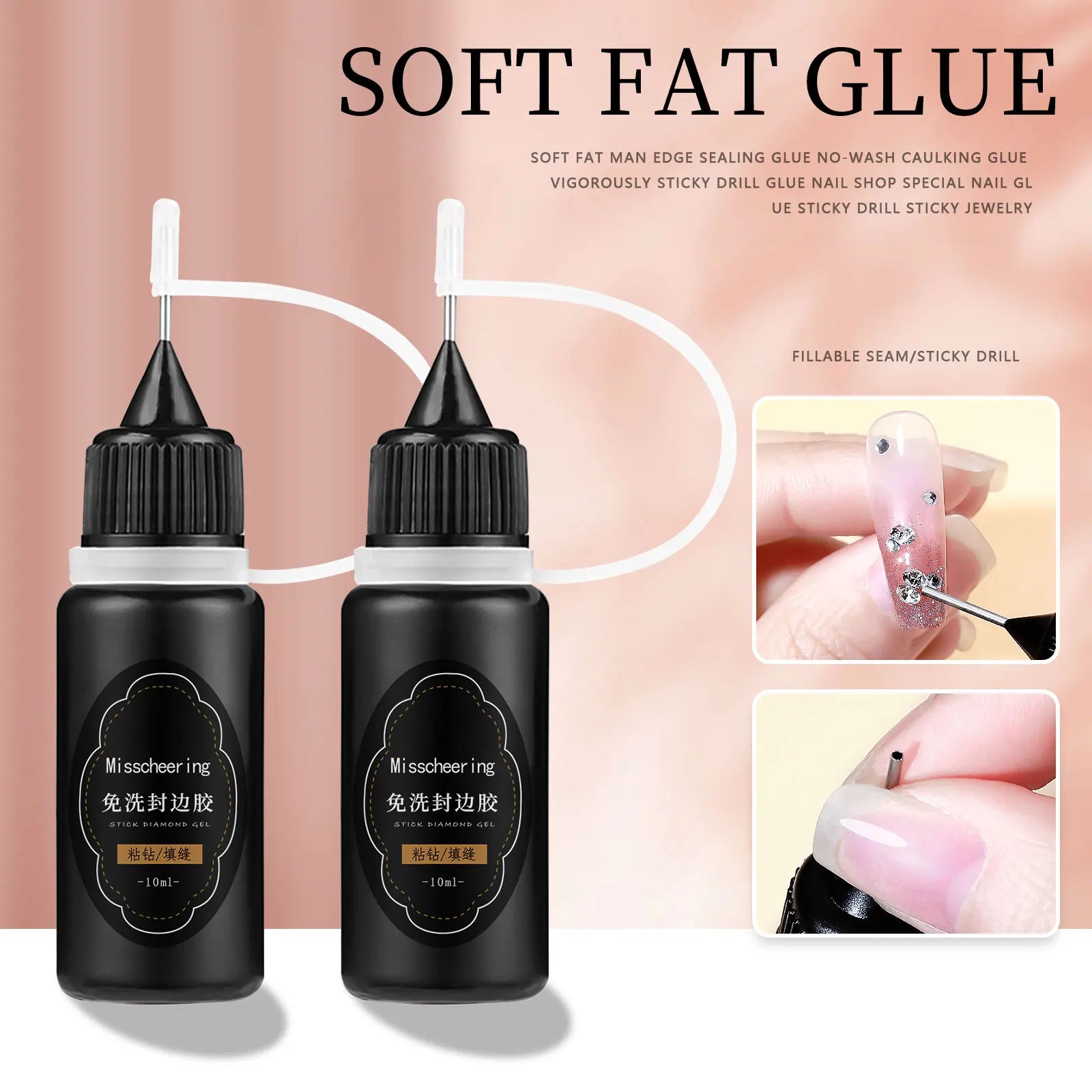 30g Nail Rhinestone Glue for Nails Super Strong Gel Nail Glue for Nail Charm 3D Nails Bling Gel Decoration Gem Nail Art Diamonds - Maliame Store