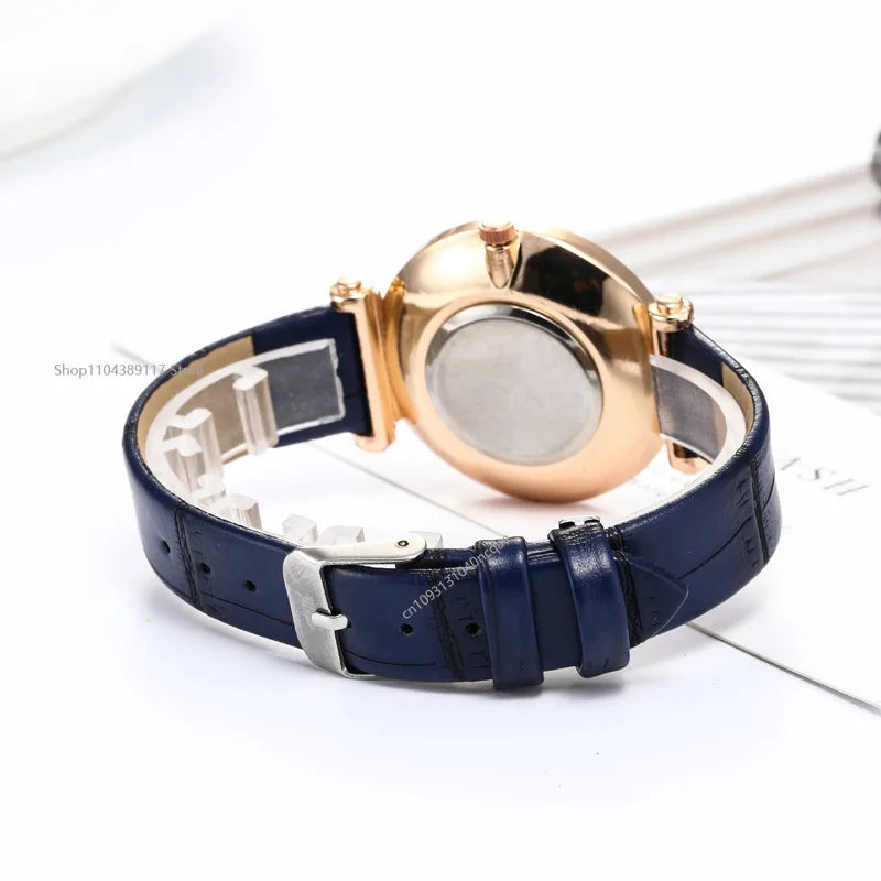 Watches for Women Female Luxury Temperament Ladies Watch Leather Belt Watch Analog Quartz Watch Reloj Mujer Montre Femme - Maliame Store