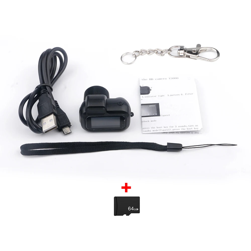 Mini Camera With 0.96in Screen CMOS Indoor Home Outdoor 1080P Sports Portable Vintage Video Recorder Support TF Card Y3000 - Maliame Store