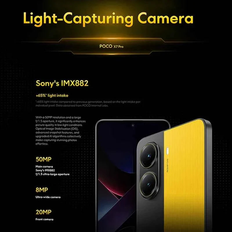 POCO X7 Pro Global Version Mobile Phone 6000mAh Battery 90W HyperCharge Dimensity 8400-Ultra 120Hz 1.5K display IP68 NFC - Maliame Store