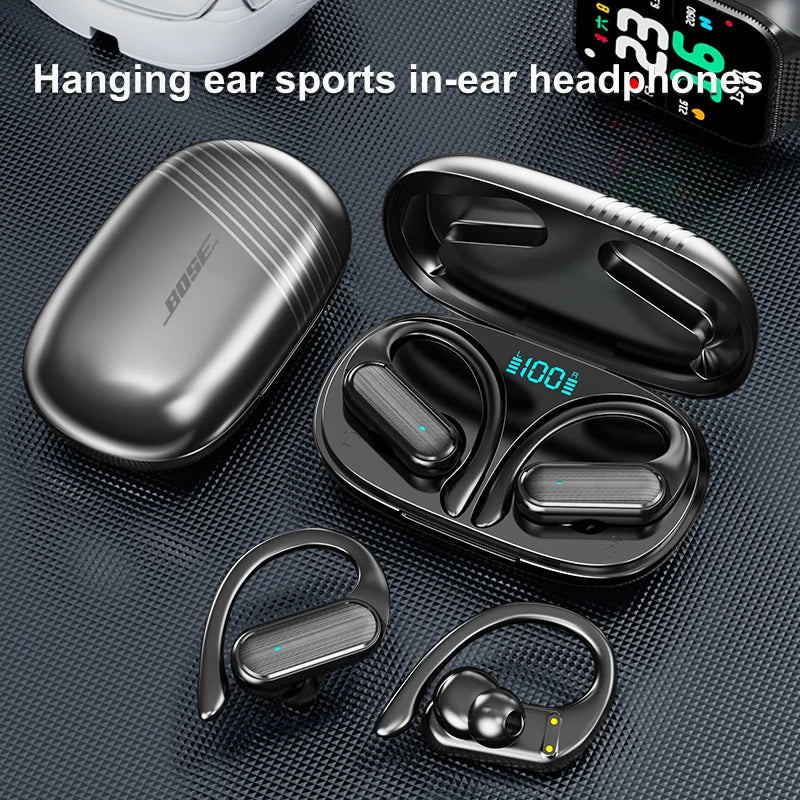 Pour Bosebye A520 Écouteurs Bluetooth 5.3 HiFi Stéréo Étanche à Commande Tactile Écouteurs TWS Écouteurs Sport Sans Fil avec Micro