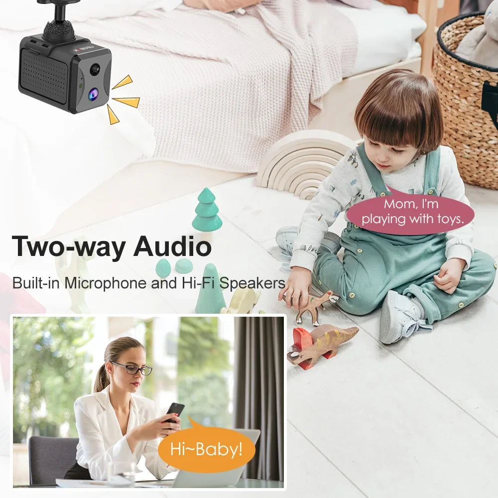 LS VISION Mini caméra de sécurité 4G 5MP Carte SIM Caméra Wifi sans fil 3800mAh Caméscope Détection humaine PIR Enregistreur vidéo Ubox