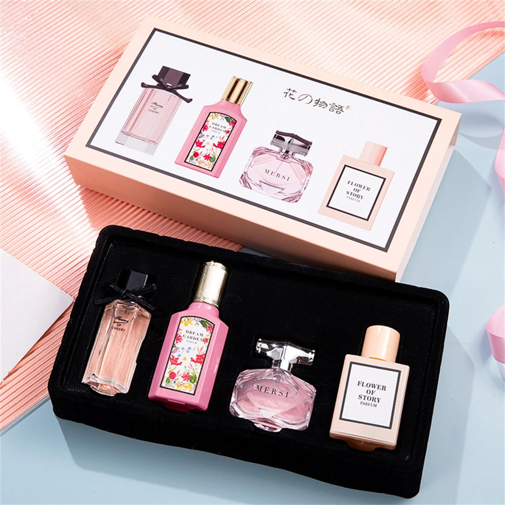 Brand Perfume Women Gift Box Four Piece Set Plant Floral Scent Pheromone Lasting Fragrance Exudes Feminine Charm духи женские - Maliame Store
