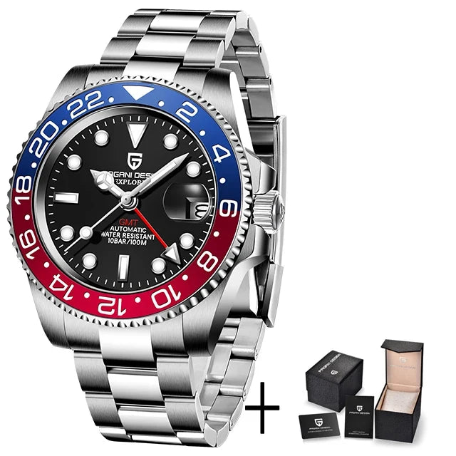 PAGANI DESIGN V3 Version GMT Watches Men's Luxury Sapphire Automatic Mechanical Watch 40MM Stainless Steel Waterproof Watch - Maliame Store