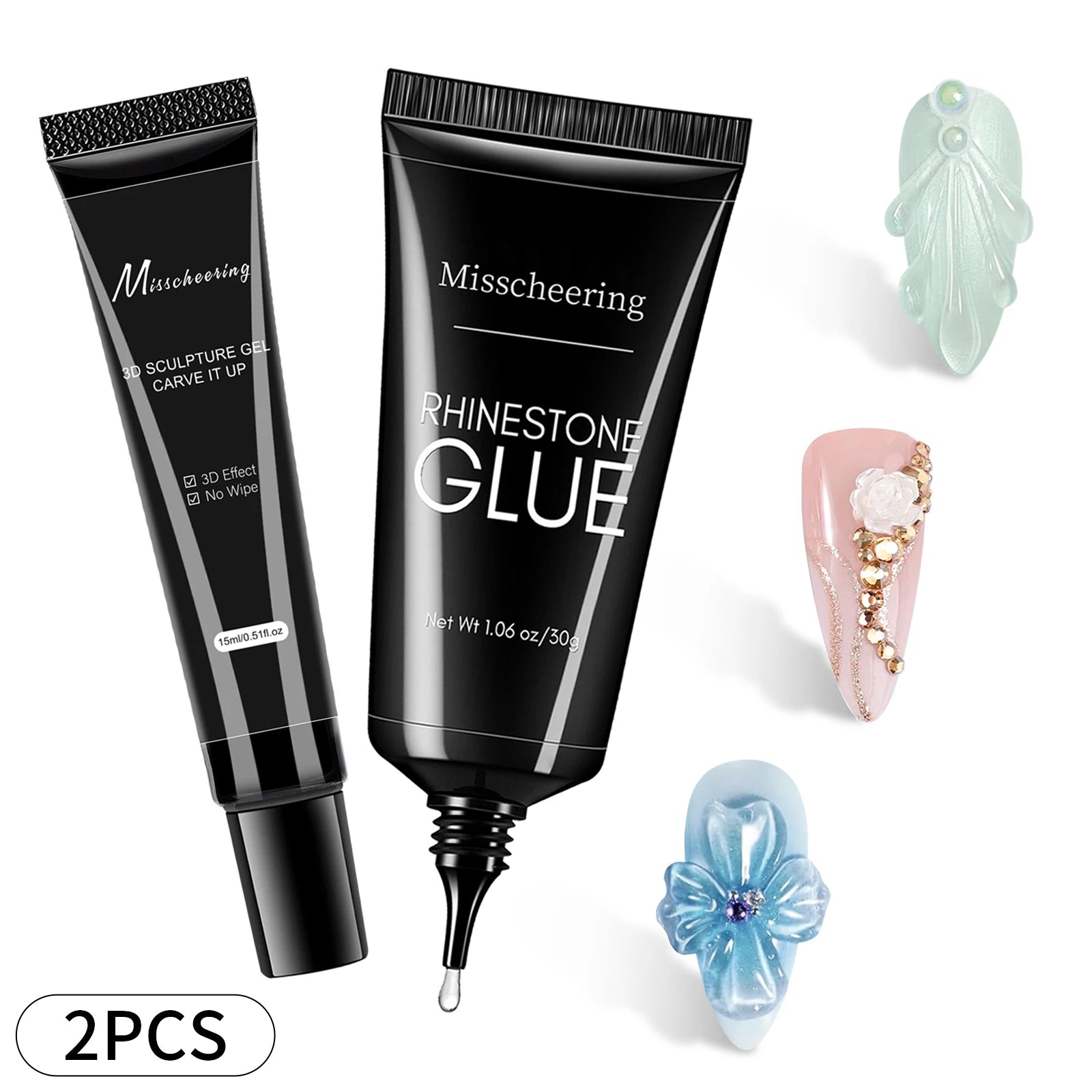 30g Nail Rhinestone Glue for Nails Super Strong Gel Nail Glue for Nail Charm 3D Nails Bling Gel Decoration Gem Nail Art Diamonds - Maliame Store