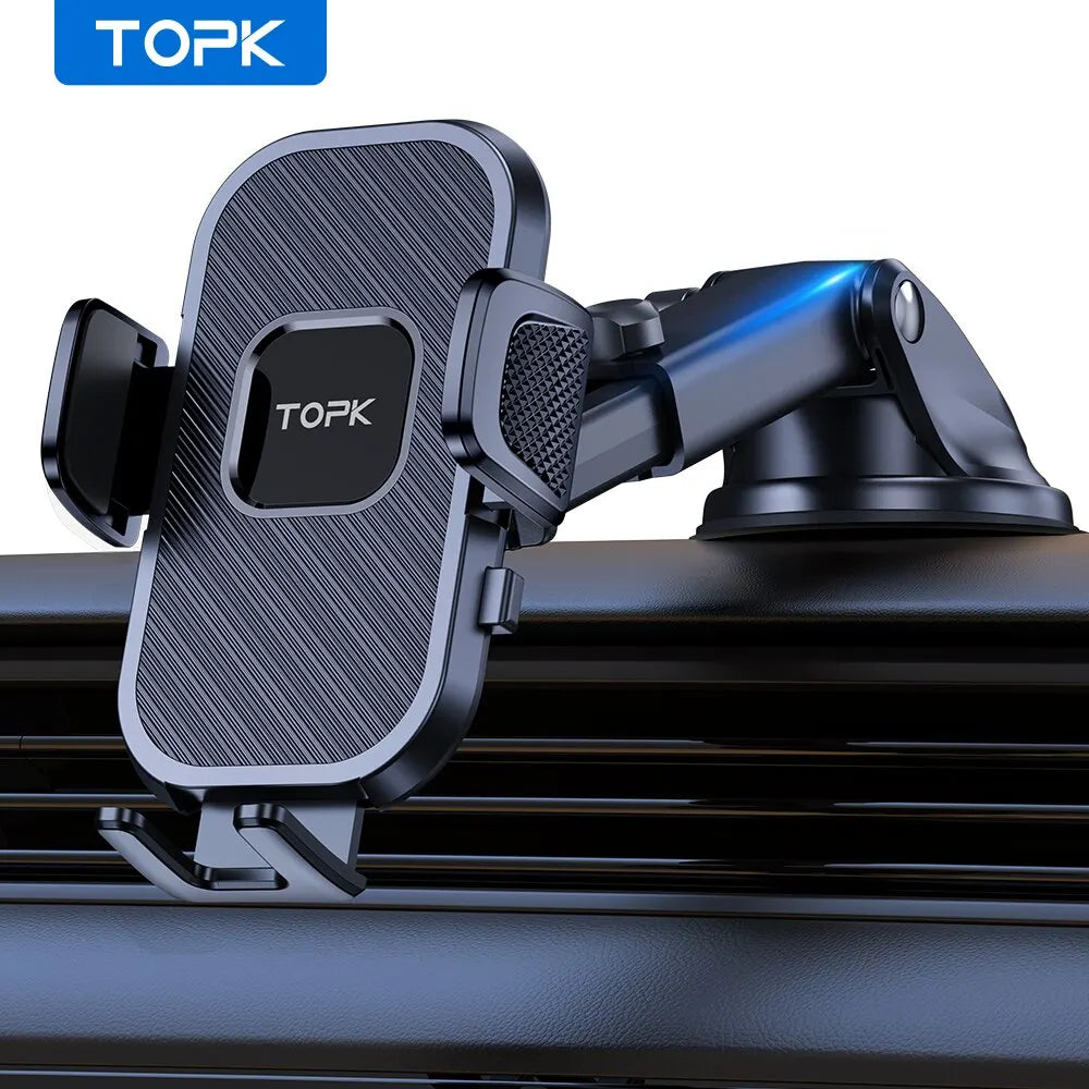 TOPK Car Phone Holder Gravity Stand for iPhone Xiaomi Samsung Car Mobile Support for Dashboard Windshield Air Vent Phone Mount - Maliame Store