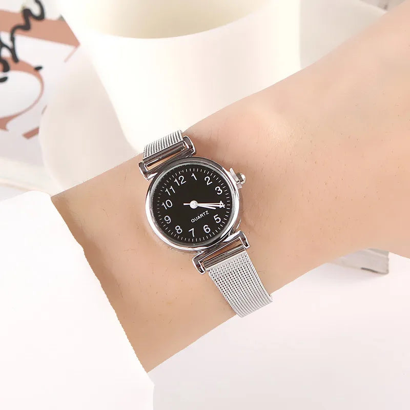 Fashion Watches for Women Female Watches Clock Luxury Wrist Watch White Stainless Steel Band Classic Quartz Watches Daily Gifts - Maliame Store