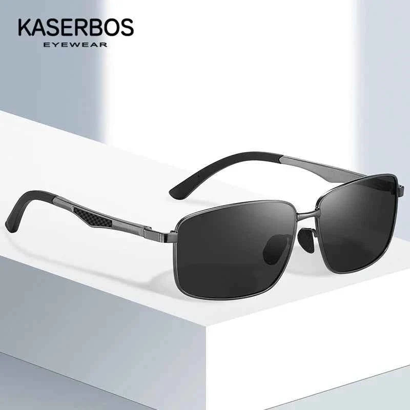 Men Sunglasses Aluminum Magnesium Men's Polarized Sunglasses UV400 Protective Square Lens Night Driving Outdoor Man Sun Glasses - Maliame Store
