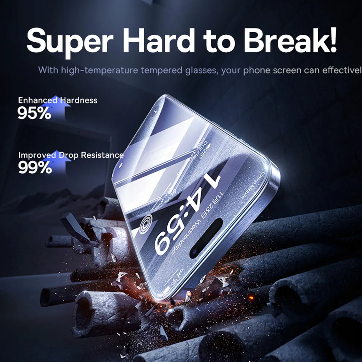 Baseus Tempered Glass for iPhone 17 16 Pro Max Screen Protector for iPhone 15 14 13 12 11 Pro Max Clear Edge Anti-Peeping Film - Maliame Store