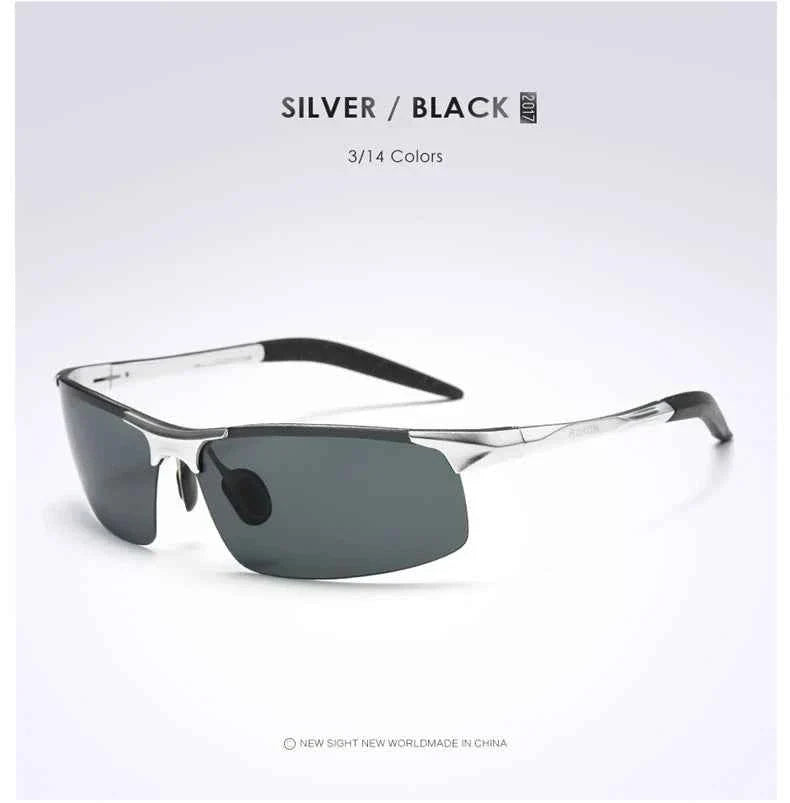 VCKA Men Alloy Half Frame Myopia Sunglasses Women Sports Drive Polarized Custom Prescription Goggles -0.5 to -6.0 - Maliame Store