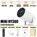 Projector HY300 4K Android 11 Dual Wifi6 260ANSI Allwinner H713 BT5.0 1080P 1280*720P Home Cinema Outdoor Projetor - Maliame Store