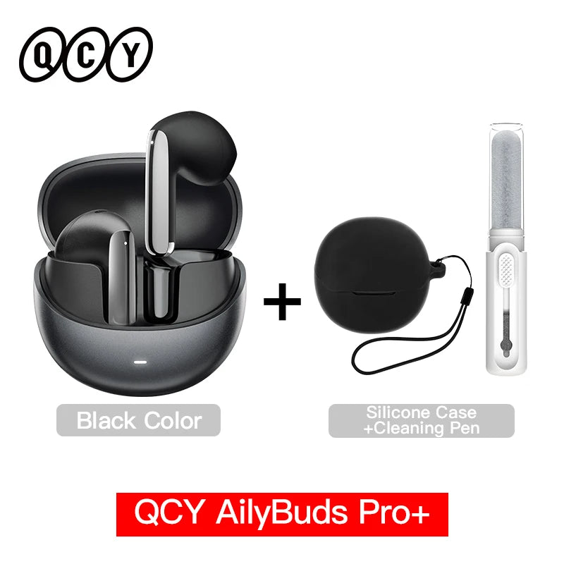 QCY HT10 AilyBuds Pro+ ANC Wireless Earphone Hi-Res Audio with LDAC Bluetooth 5.3 Earbuds 6 Mic AI HD Call Multipoint Connection - Maliame Store