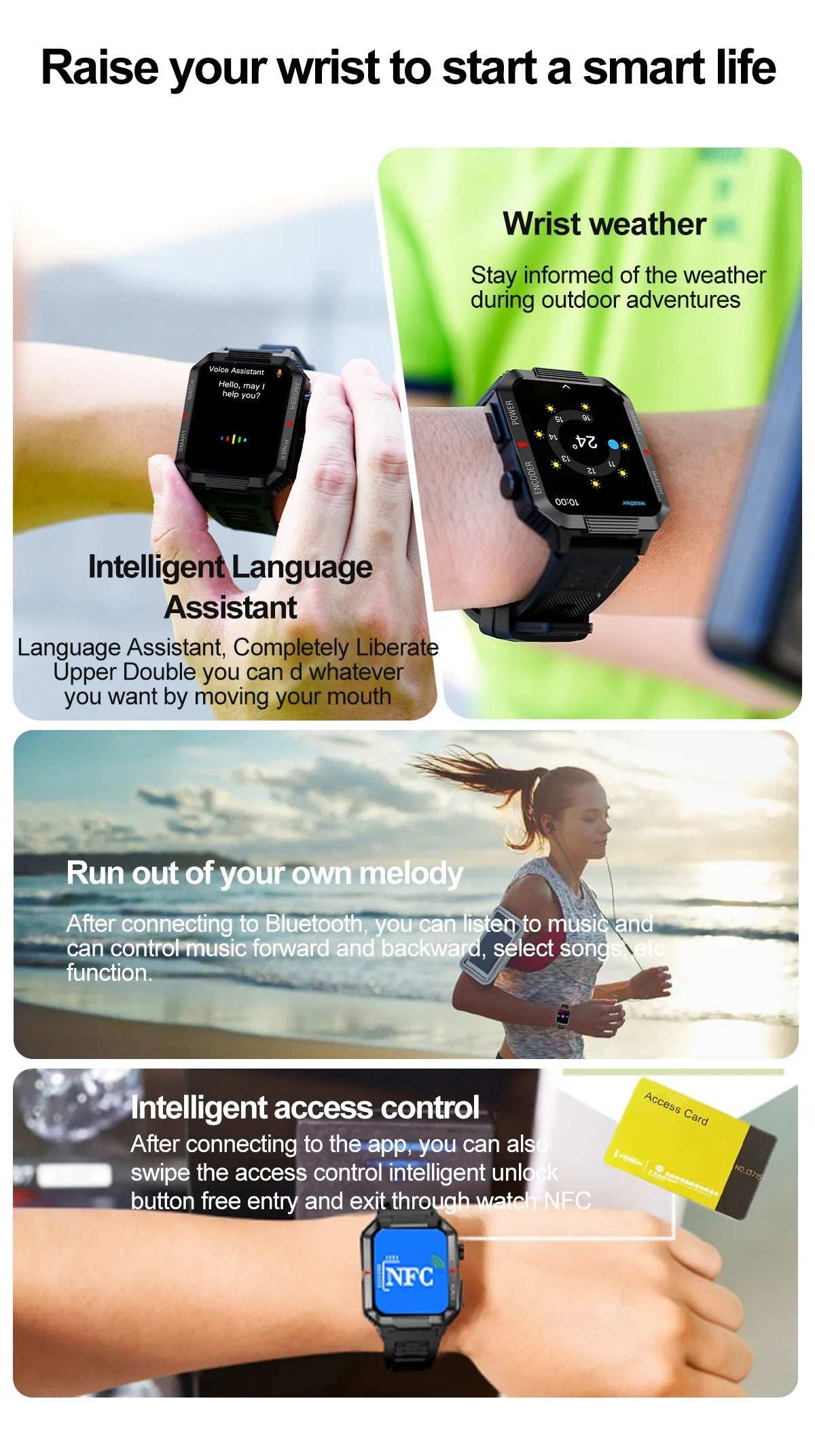 2025 new smart watch, 1.99-inch high-definition large screen, support Bluetooth calls, health monitoring, weather data