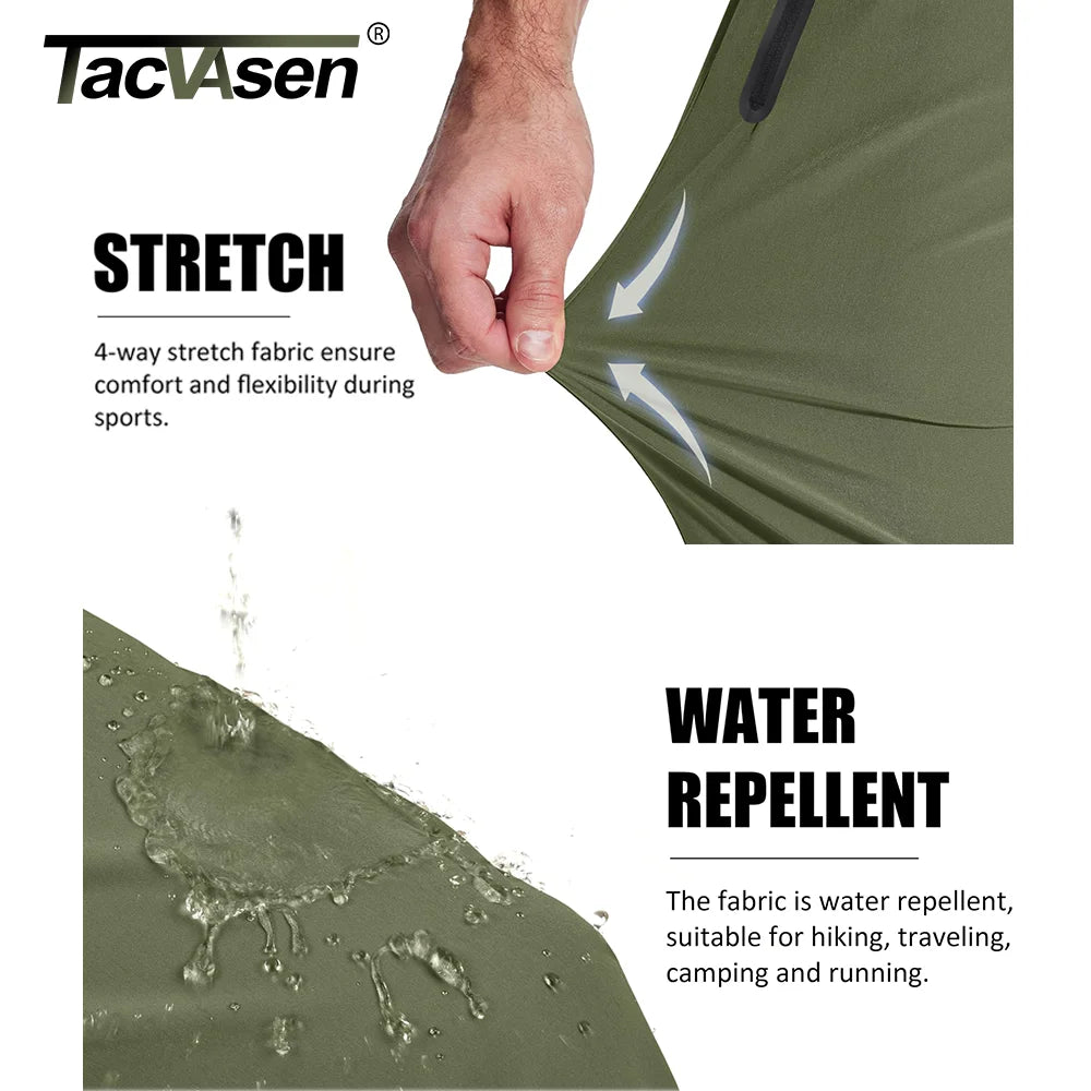 TACVASEN Outdoor Pants Men Quick Dry Straight Running Hiking Pants Elastic Lightweight Yoga Fitness Exercise Sweatpants Joggers - Maliame Store