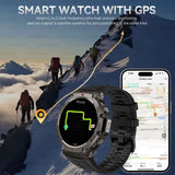 Reloj inteligente militar T-Rex 3 Pro con GPS de doble banda integrado, brújula, resistente al agua hasta 10 ATM e IP69K, altímetro barométrico y pulsera deportiva.