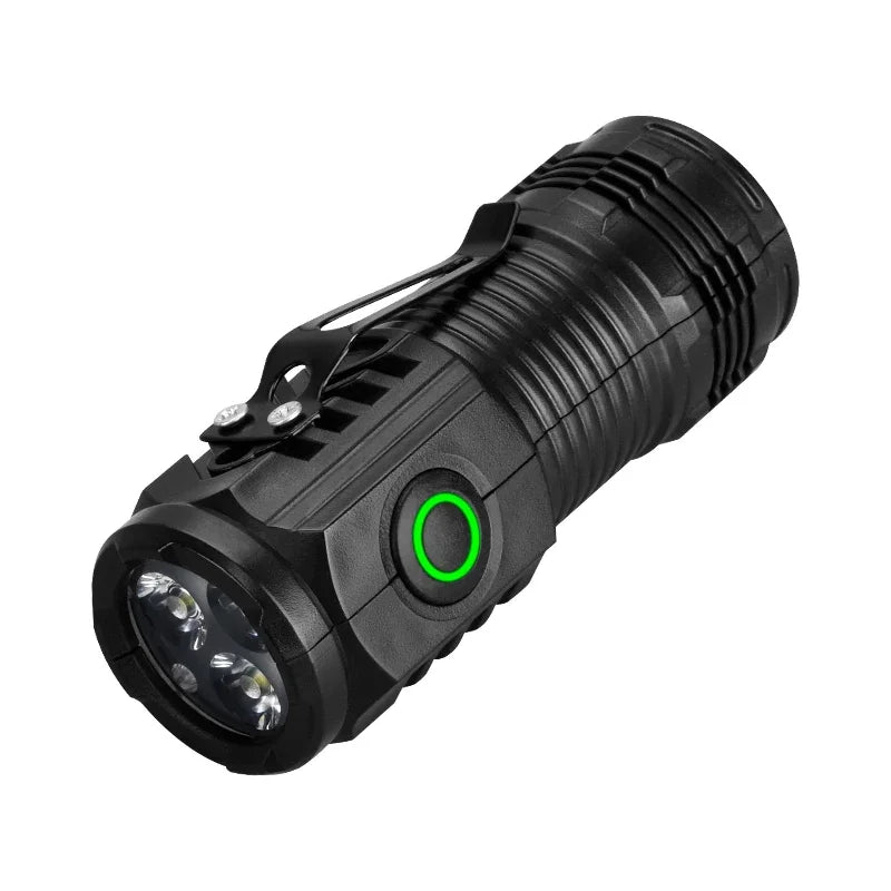 Portable Mini LED Flashlight 3LED Ultra Strong Light Flash Light USB Rechargeable Built-in Battery with Pen Clip - Maliame Store