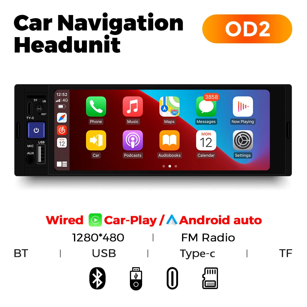 Autoradio MEKEDE 6,86" – CarPlay & Android Auto, Bluetooth, FM, USB-C