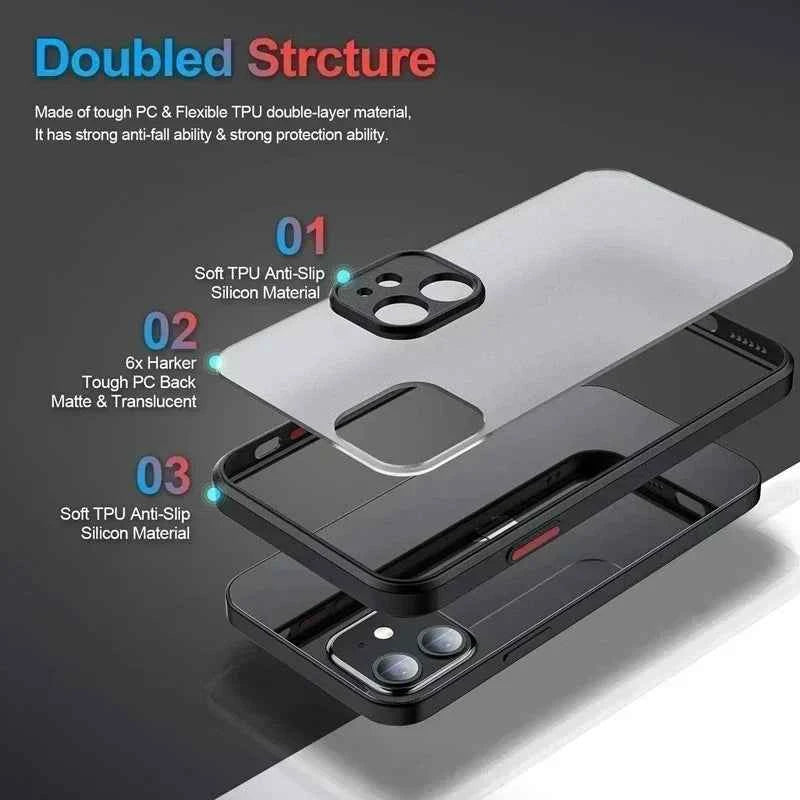 Matte iPhone Case - Luxury Soft Silicone Shockproof Cover for iPhone 16, 15, 14, 13, 12, 11, Pro Max, Mini, Plus, XR, XS MAX - Maliame Store