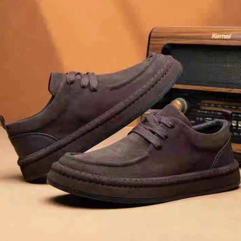 Men's Shoes Are Fashionable Brown  Material Comfortable Walking Shoes Suitable for Daily Wear
