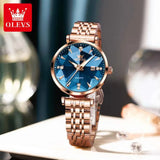 Montre de luxe à quartz en acier inoxydable avec échelle en zircon