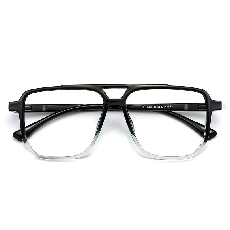Myopia Photochromic Glasses - Oversized Double Beam Anti Blue Light Eyeglasses - Maliame Store