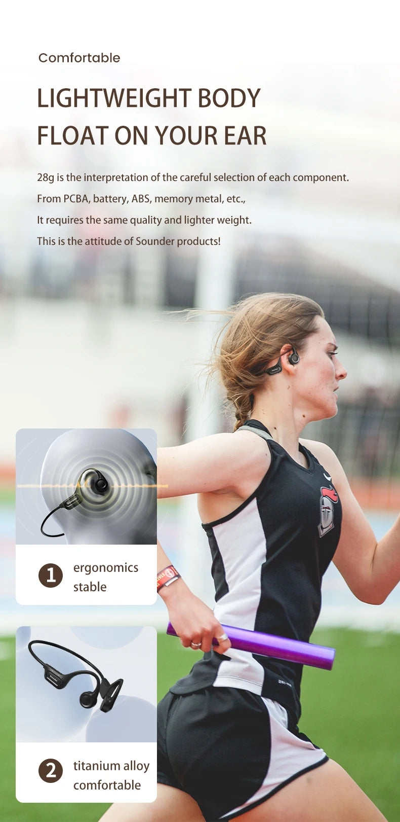 run for aftershokz open ear Bone Conduction Bluetooth earphones 5.3 sports Wireless headsets long endurance for cycling running - Maliame Store