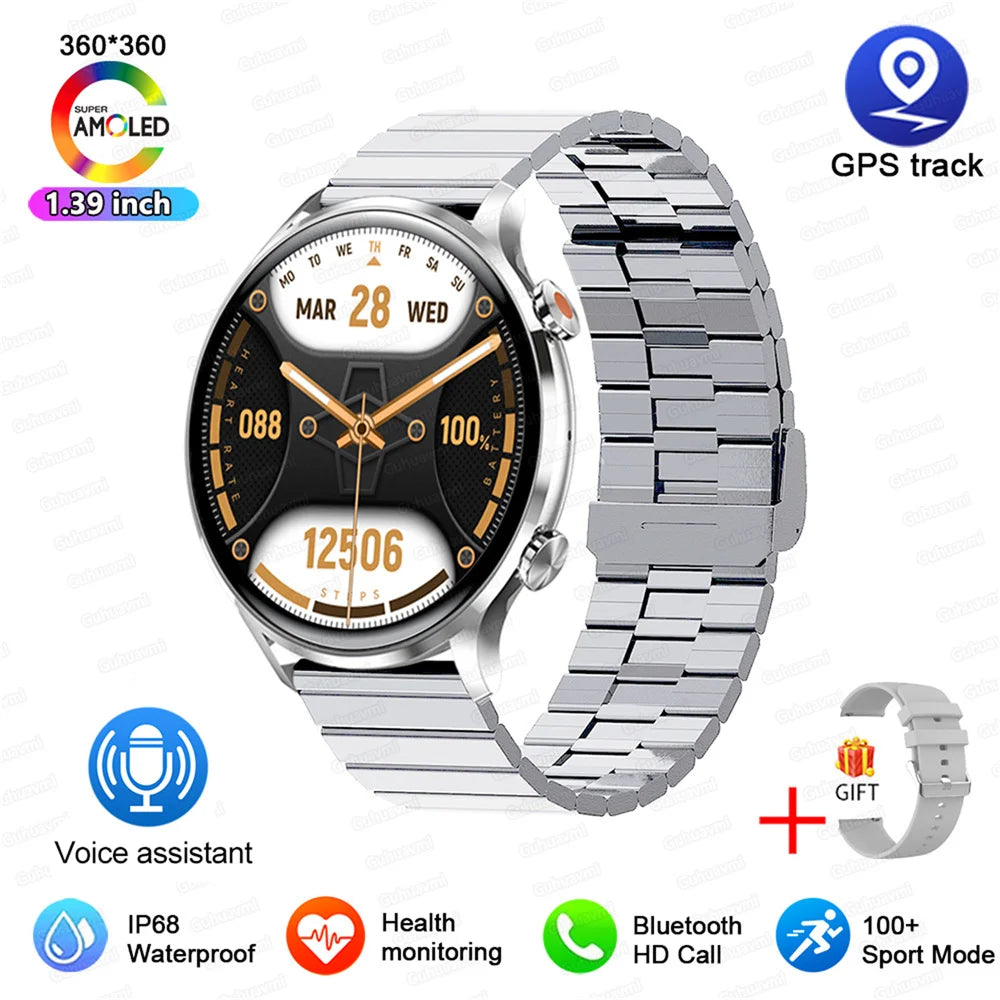 2025 New Smartwatch Women AMOLED HD Screen Always On Display Bluetooth Call IP68 Waterproof GPS Smart Men Watch For Android ios - Maliame Store