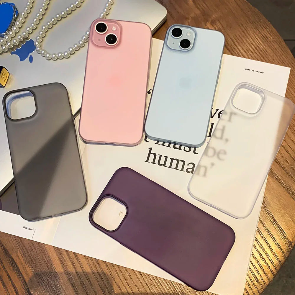 Ultra Thin iPhone Case for 16, 15, 14, 13, 12, 11 Pro Max Plus - Slim Matte Translucent Bumper Back Cover - Maliame Store