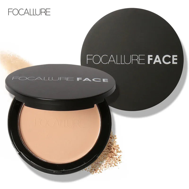 FOCALLURE 3 Colors Make Up Face Powder Brighten Oil-control Nude Makeup Pressed Powder Foundation Makeup Base Cosmetics - Maliame Store