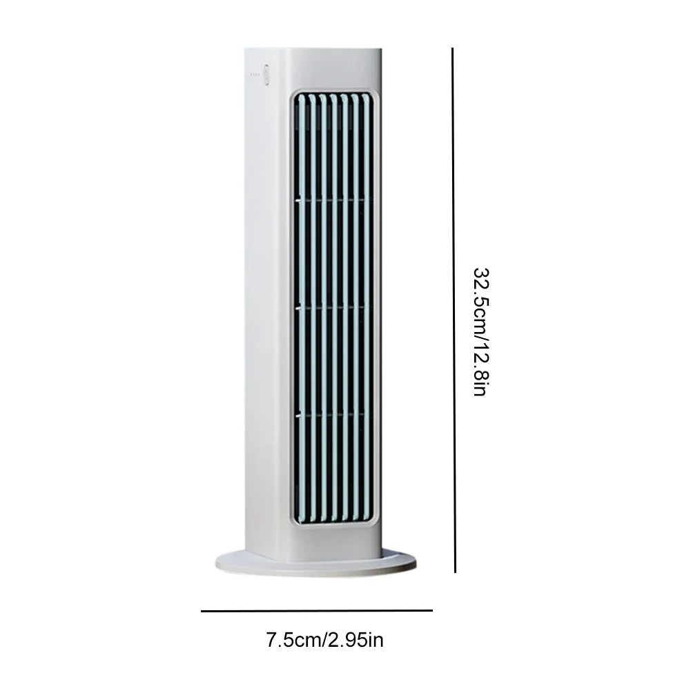 Ventilateur Tour Sans Lames Mural – 3 Vitesses, Rechargeable, Télécommande, Type-C