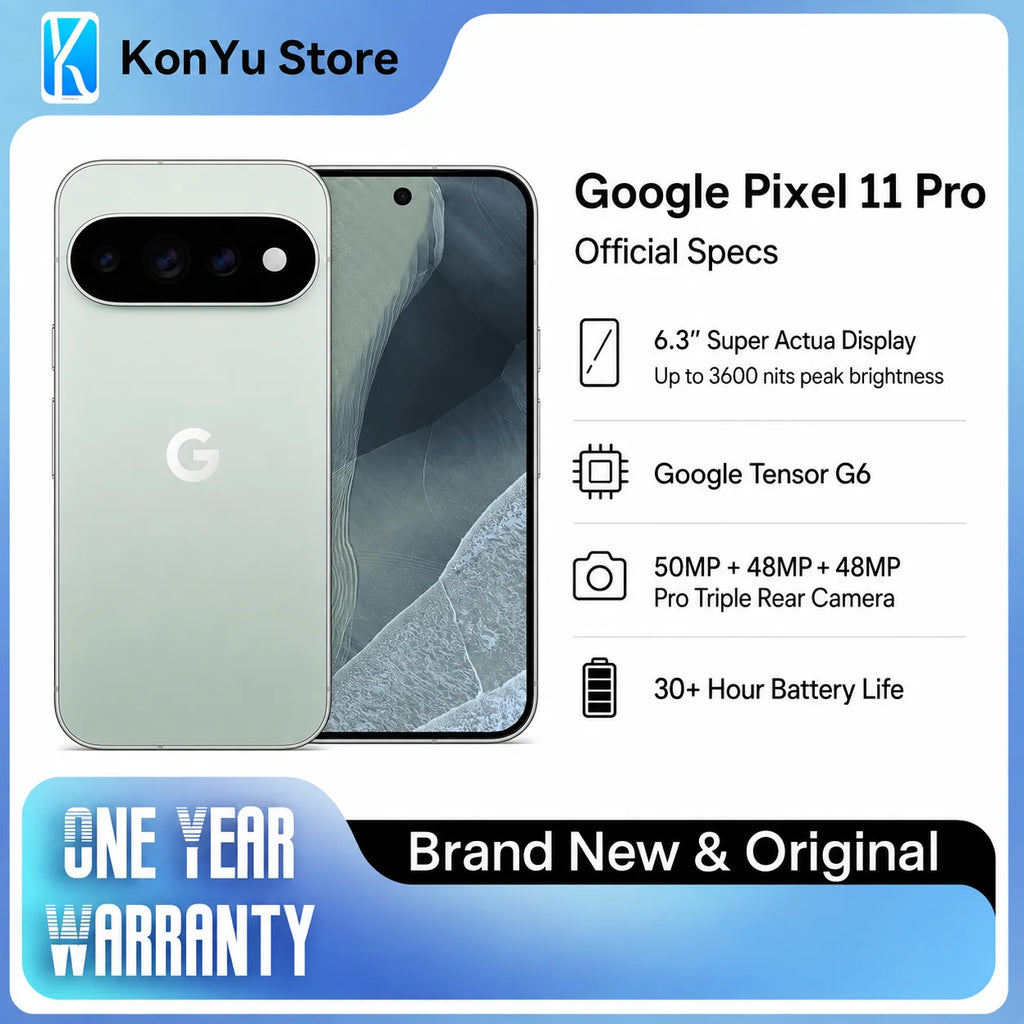 Google Pixel 11 Pro – Débloqué | Caméra 50MP+48MP | Écran 3600 nits | Puce Tensor G6