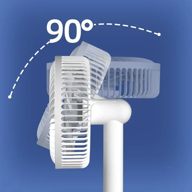 Ventilateur de table portable rechargeable, mini ventilateur USB 8 pouces pour la maison, le bureau, le camping, ventilateur rafraîchissant avec minuterie oscillante