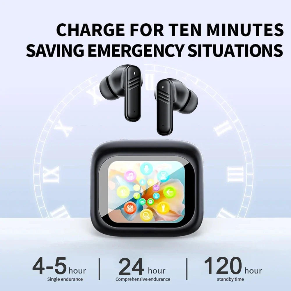 In-Ear Wireless Noise Cancelling Earbuds Bluetooth 5.4 with ANC Touchscreen and MIC - Maliame Store