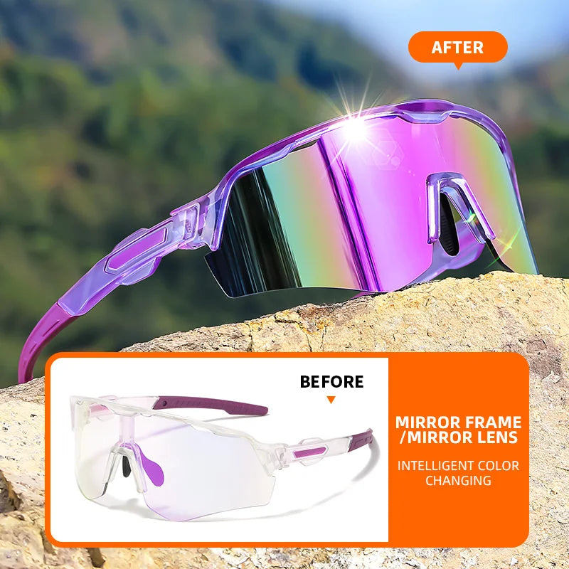 2026 New style Color Changing Photochromic Glasses for Men & Women - Oversized PC Lens, Composite Frame, UV400 Protection - Maliame Store