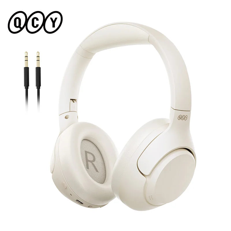 QCY H3 ANC Wireless Headphones Bluetooth 5.4 Hi-Res Audio Over Ear Headset 43dB Hybrid Active Noise Cancellation Earphones 60H - Maliame Store