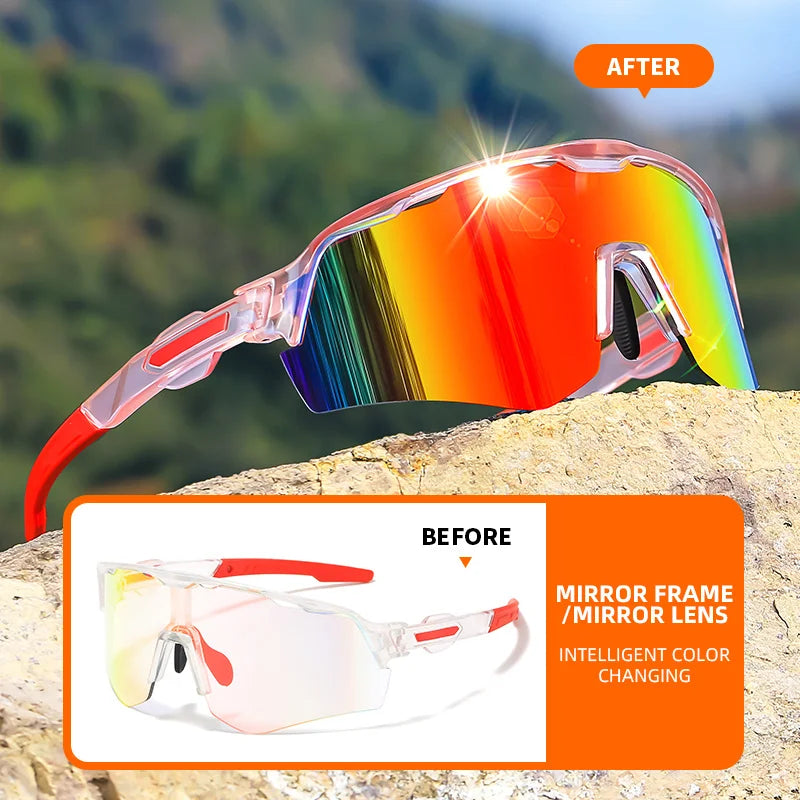 2026 New style Color Changing Photochromic Glasses for Men & Women - Oversized PC Lens, Composite Frame, UV400 Protection - Maliame Store