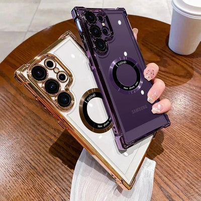 Fundas transparentes con revestimiento Magsafe para Samsung Galaxy S26, S25, S24, S23 Ultra, S22 Plus, S21 FE, A36, A35, A34, A55, A54 y A53.