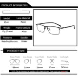 Gafas de lectura de titanio antiluz azul para hombre: gafas de negocios ultraligeras con lentes fotocromáticas para presbicia.