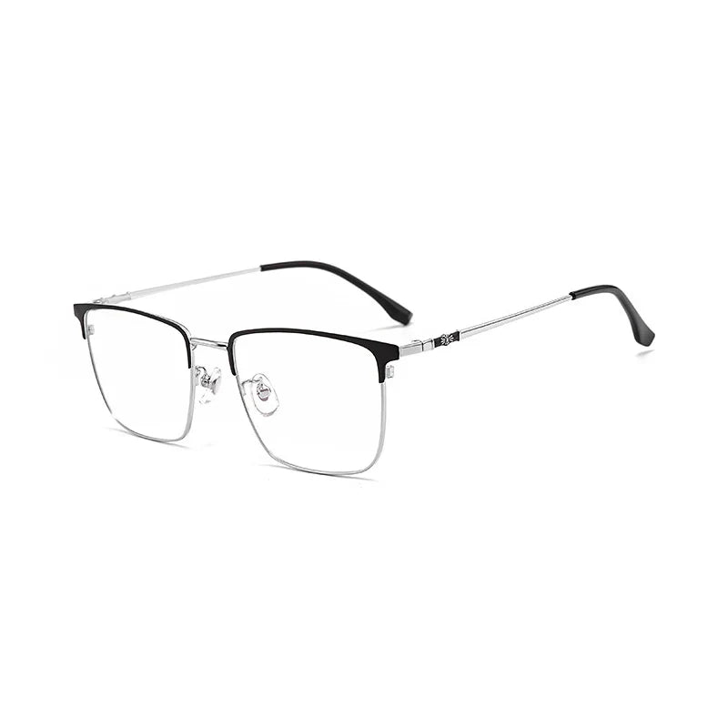 Progressive Multifocal Reading Glasses Blue Light Blocking Men,Large Oversized Metal Frame, Computer Readers Anti UV/Eyestrain - Maliame Store