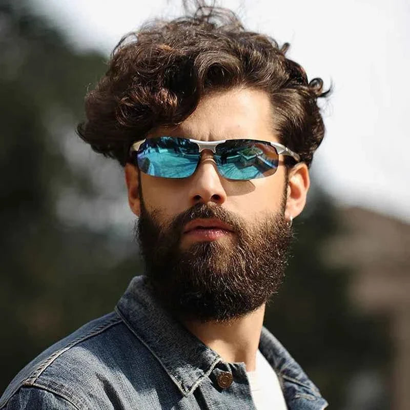 VCKA Men Alloy Half Frame Myopia Sunglasses Women Sports Drive Polarized Custom Prescription Goggles -0.5 to -6.0 - Maliame Store
