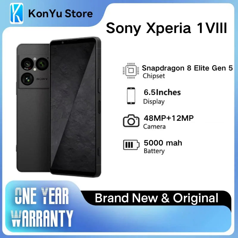 Sony Xperia 1 VIII 5G — Smartphone Flagship | Snapdragon 8 Elite | Triple Caméra 48MP | Écran 4K 120Hz | 5000mAh