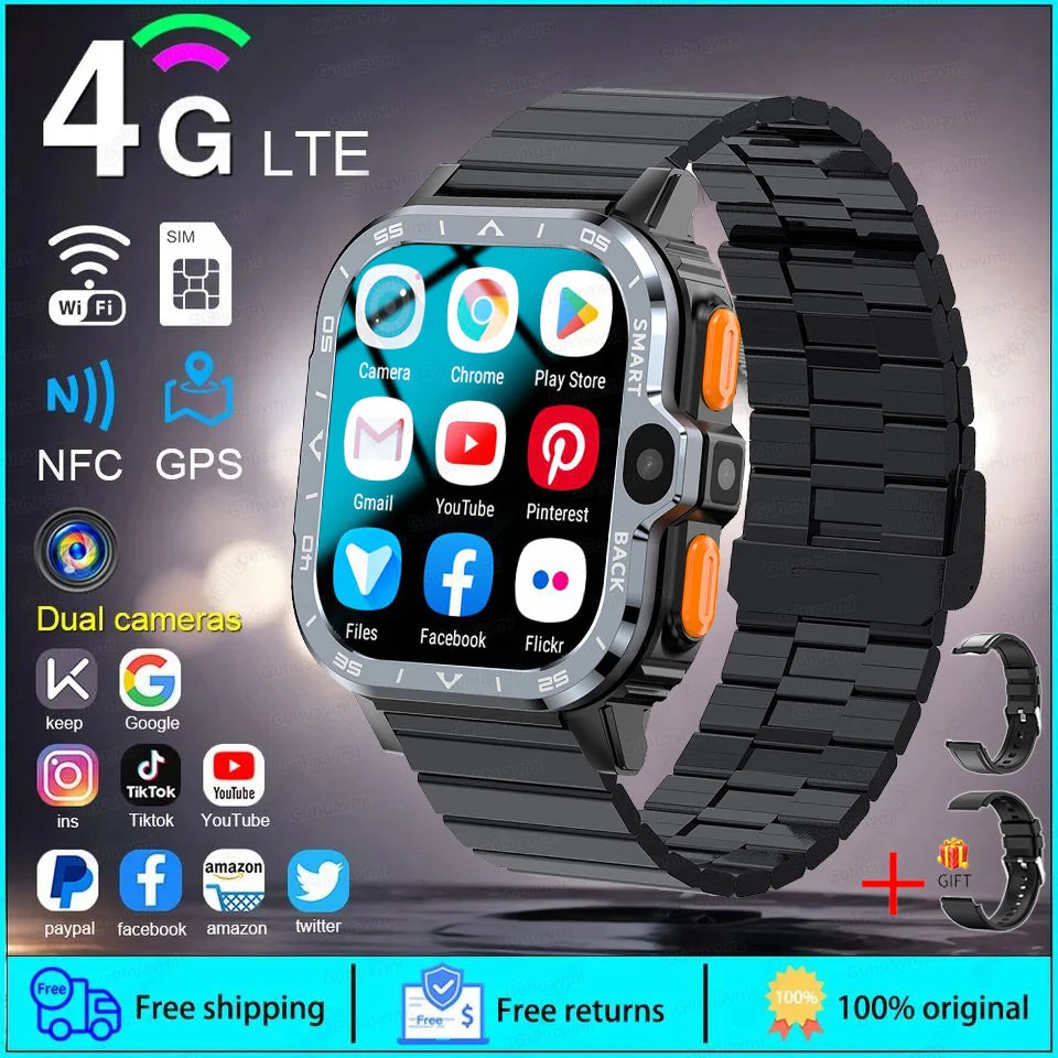 New For XIAOMI PGD Android Smart Watch Men GPS 16G/64G ROM Storage HD Dual Camera  2G 4G SIM WIFI Wireless Fast Internet Access - Maliame Store